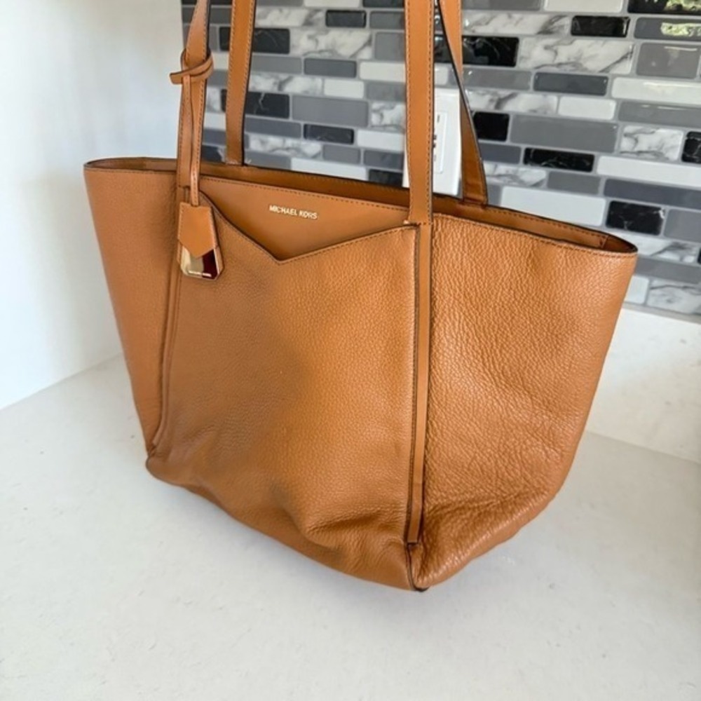 Michael Kors Caramel Leather Tote - Picture 2 of 16